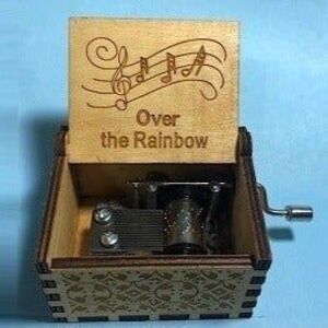 Wizard of OZ ,Over the Rainbow,Lazer Engraved Retro Hand-Crank,Mini Music Box